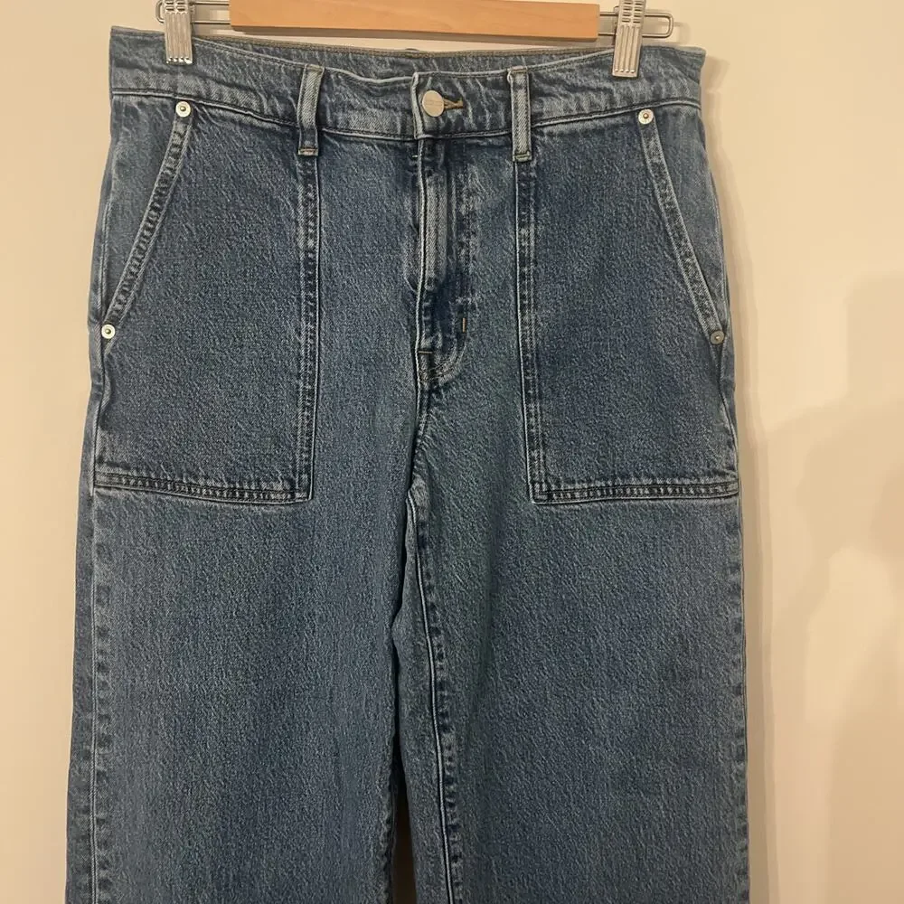 J. Crew Camp-Pocket Wide Leg Jeans For Women Size 27 Medium Wash